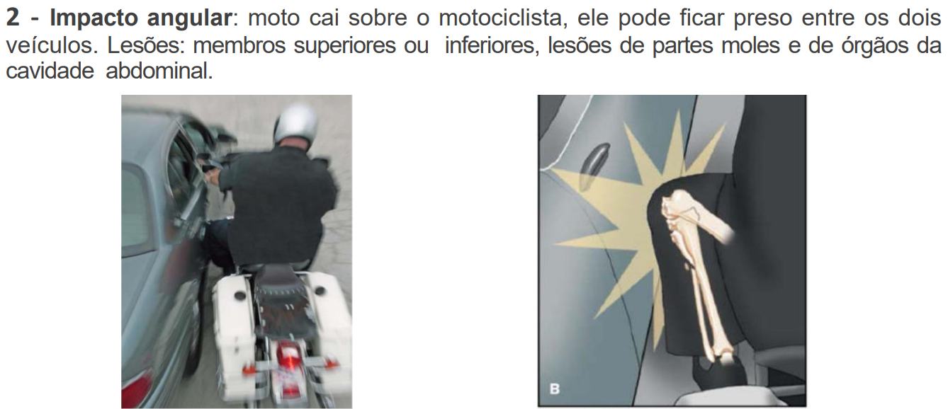Angular impact on motorcycle